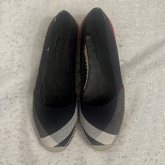 Authentic Burberry Alf Hodgeson  Flat Espadrilles Navy Check - Picture 2 of 10